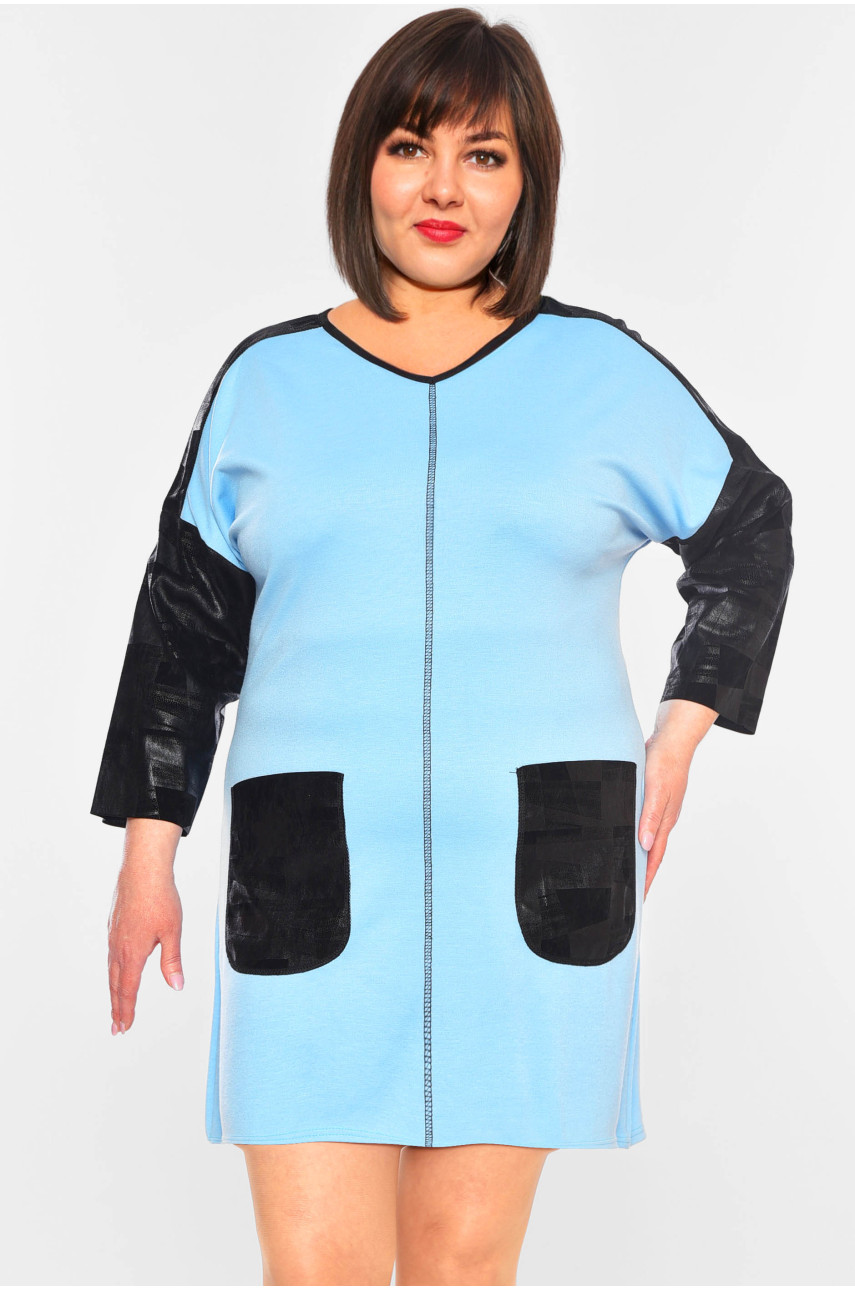Сукня жіноча напівботальна блакитного кольору 004 199398