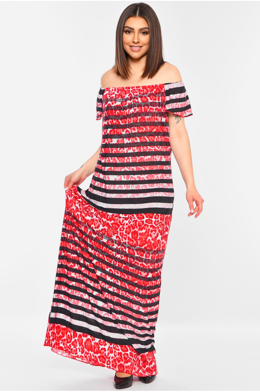 Сукня жіноча батальна червоного кольору 7231 199437