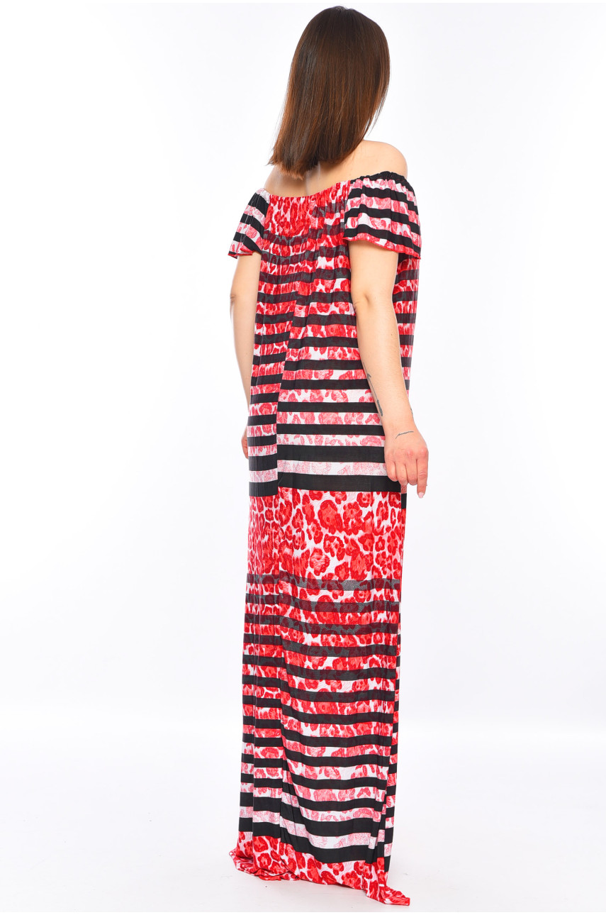 Сукня жіноча батальна червоного кольору 7231 199437