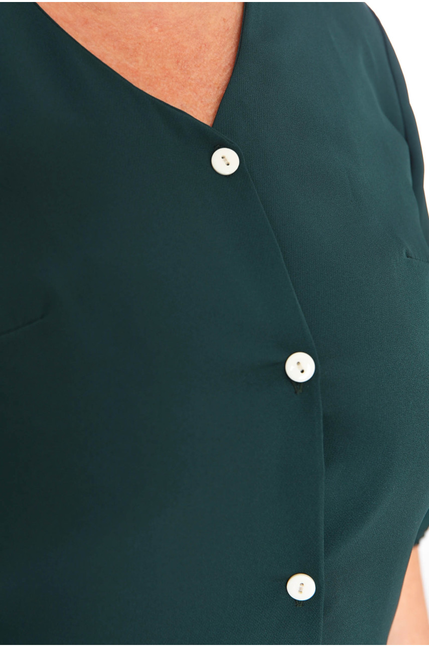 Сукня жіноча напівбатальна темно-зеленого кольору 199453