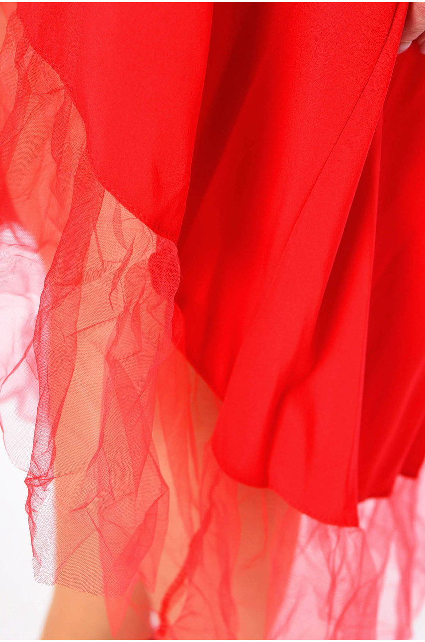 Платье женское батальное красного цвета 199459 Платье женское батальное красного цвета 199459