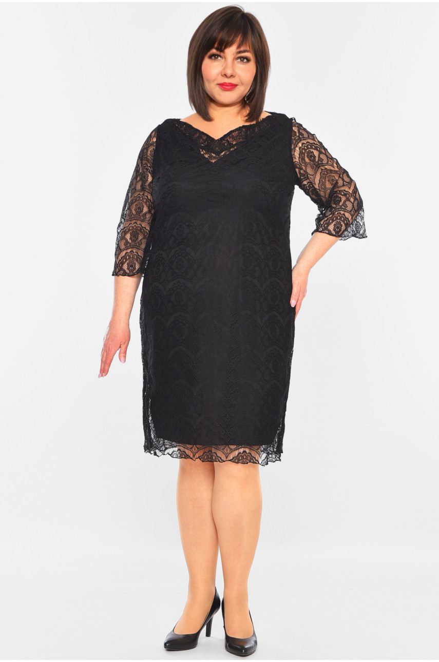 Сукня жіноча напівботальна чорного кольору 199478