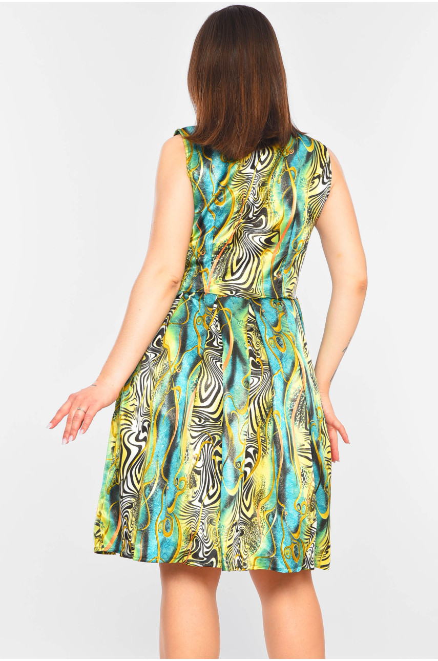 Сукня жіноча зеленого кольору з принтом 7227 199494