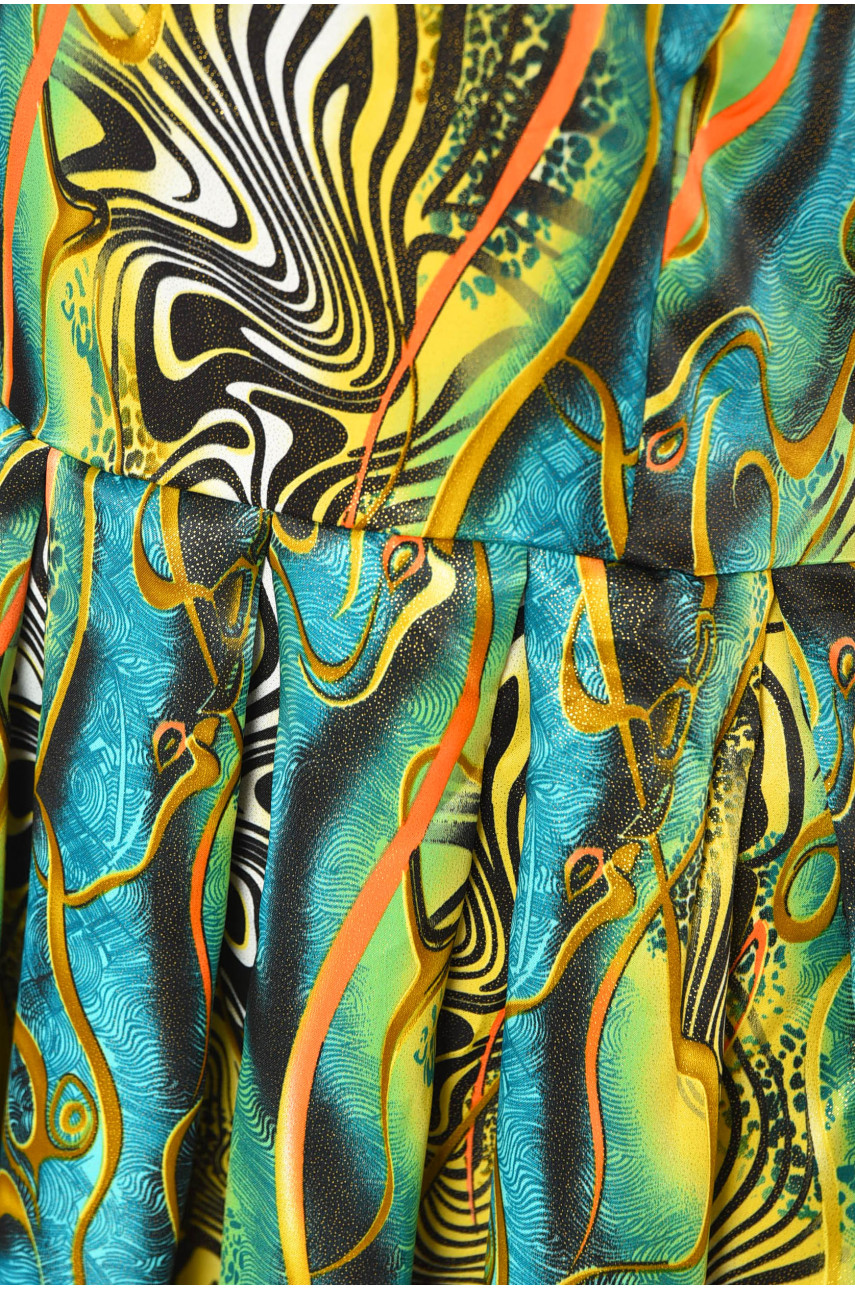 Сукня жіноча зеленого кольору з принтом 7227 199494