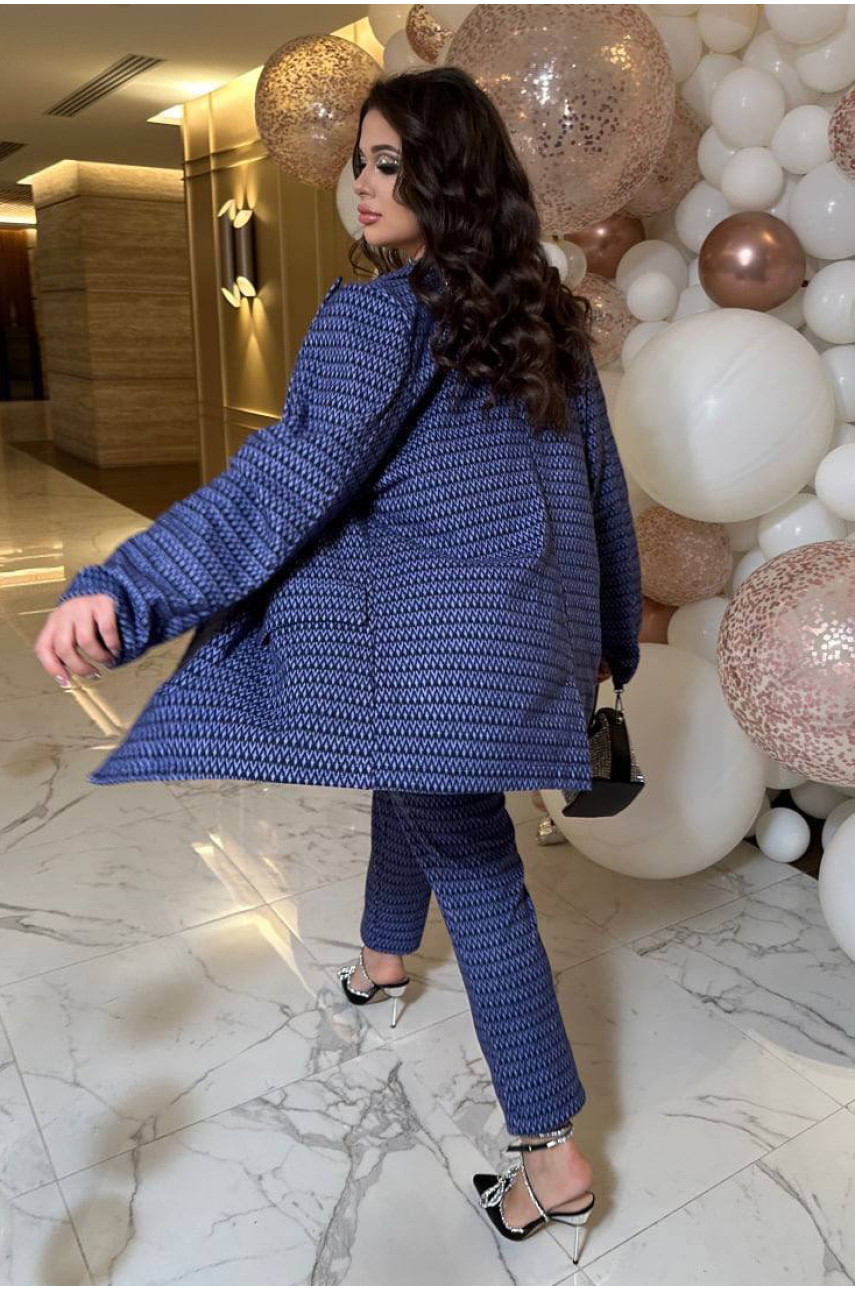 Костюм жіночий напівботальний темно-синього кольору 2714 199529 Костюм жіночий напівботальний темно-синього кольору 2714 199529
