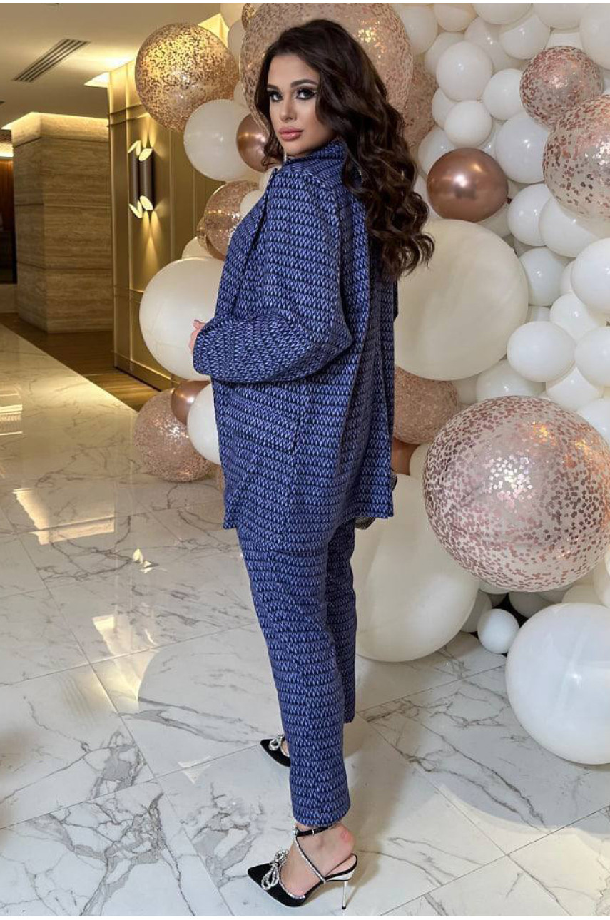 Костюм жіночий напівботальний темно-синього кольору 2714 199529 Костюм жіночий напівботальний темно-синього кольору 2714 199529