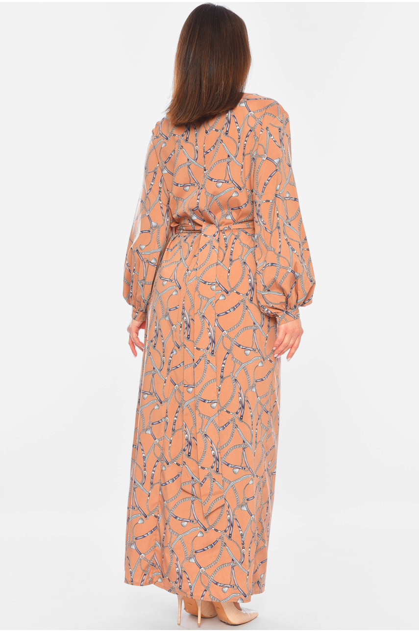 Сукня жіноча бежевого кольору з принтом 1129 199531