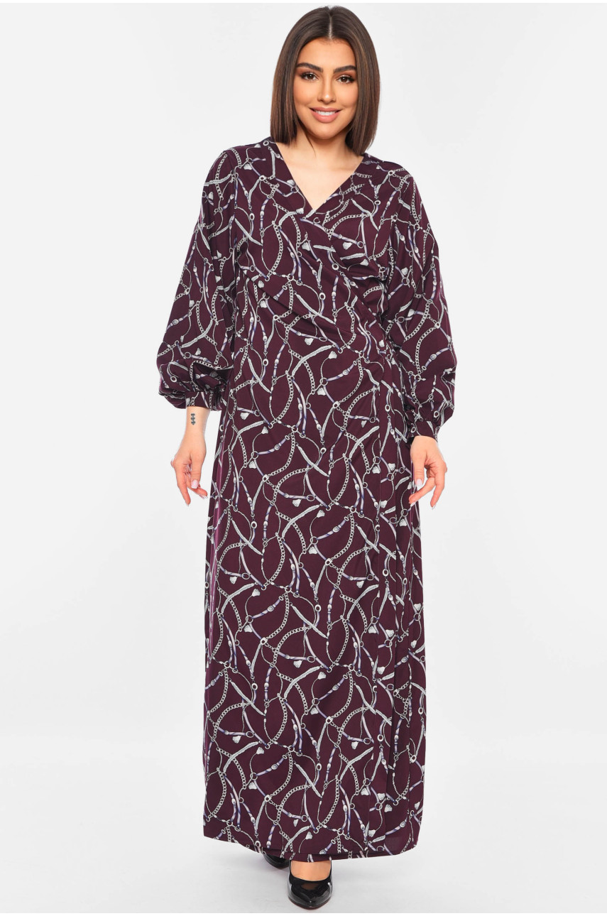 Сукня жіноча темно-фіолетового кольору з принтом 1129 199532