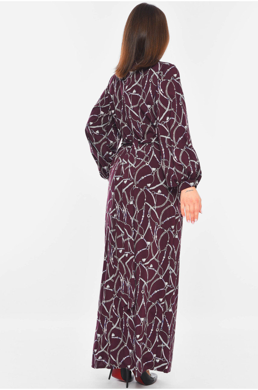 Сукня жіноча темно-фіолетового кольору з принтом 1129 199532