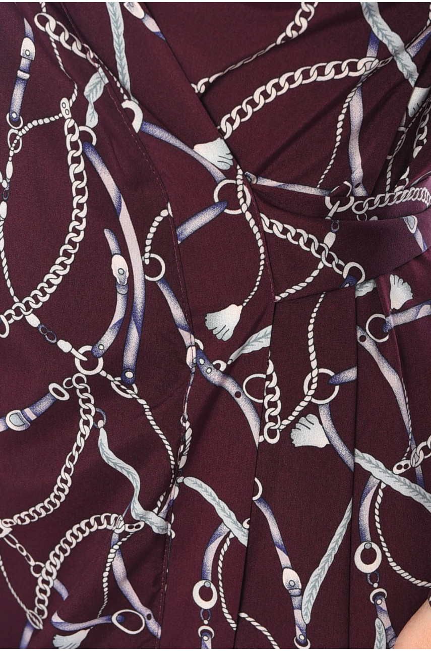 Сукня жіноча темно-фіолетового кольору з принтом 1129 199532