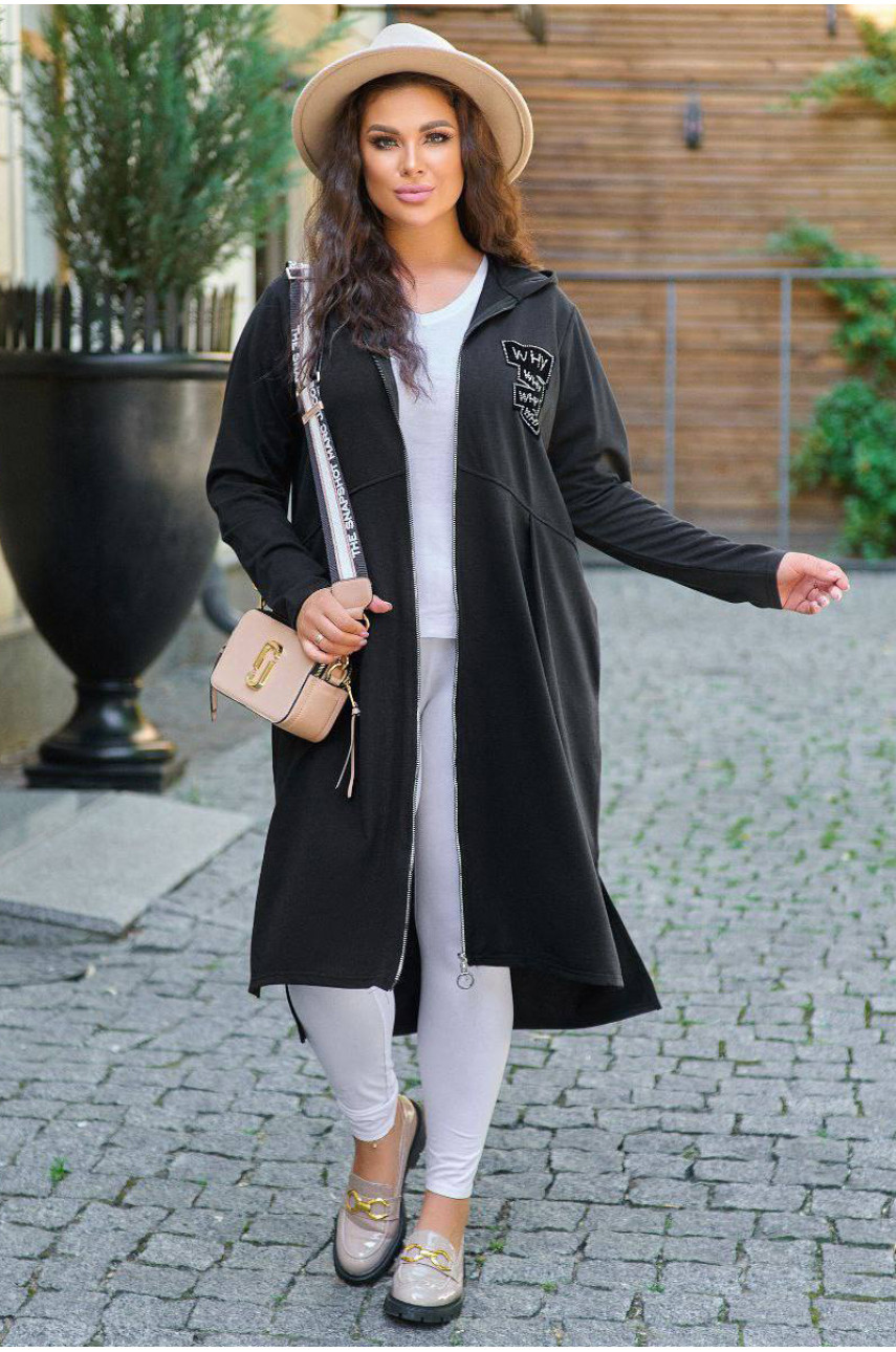 Кардиган жіночий батальний чорного кольору 1012 199594 Кардиган жіночий батальний чорного кольору 1012 199594