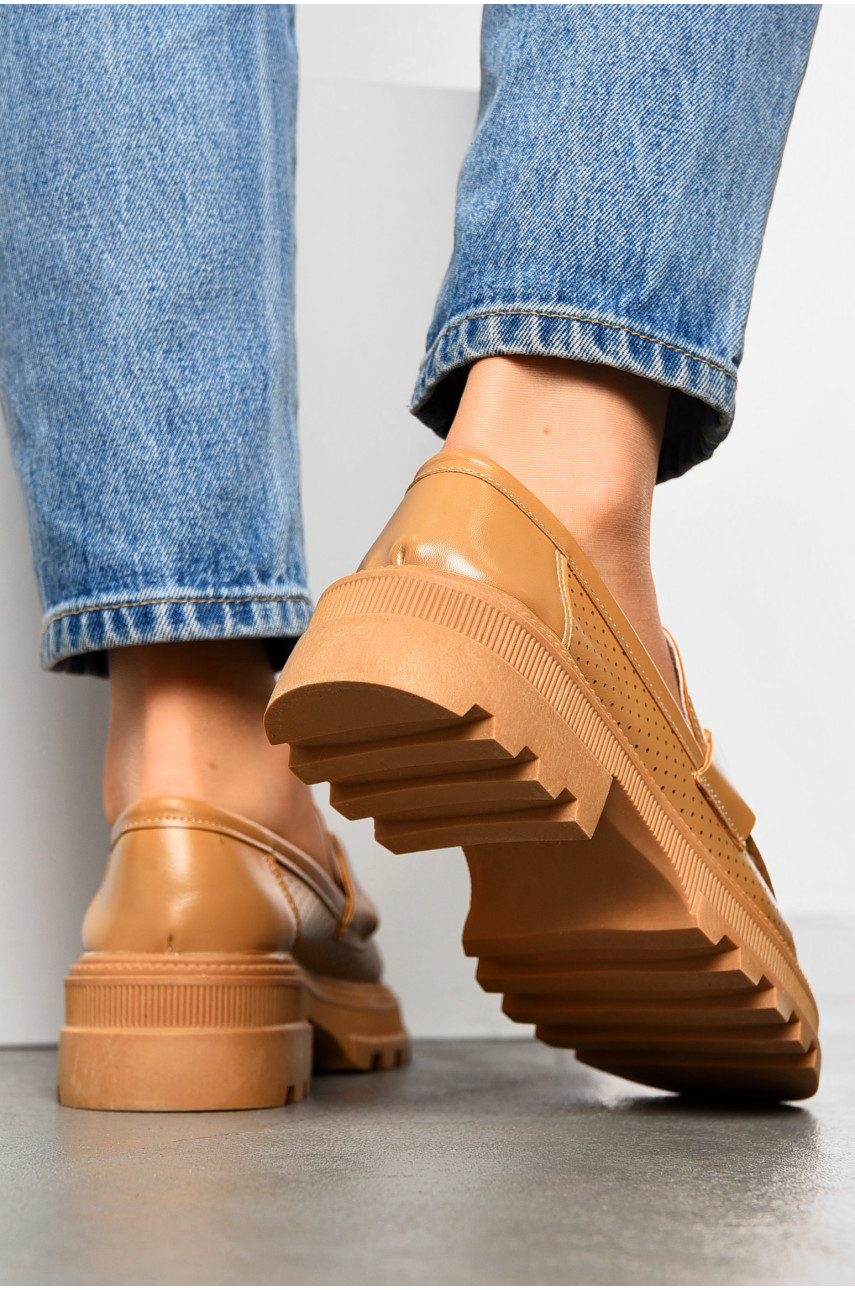 Лофери жіночі темно-бежевого кольору Y110-2 199603