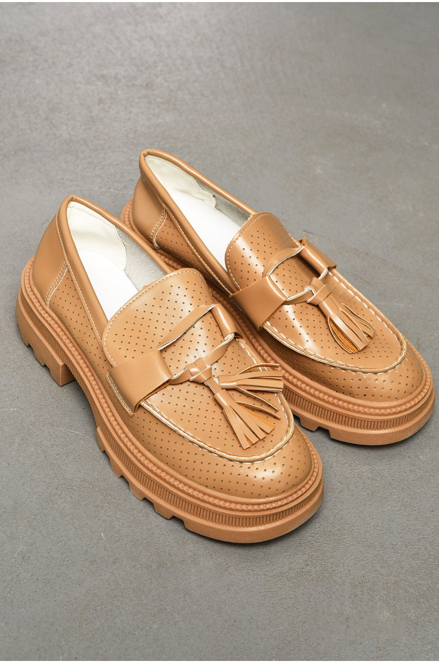 Лофери жіночі темно-бежевого кольору Y110-2 199603