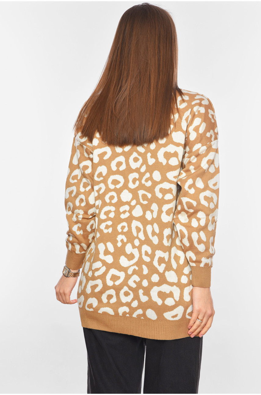 Кардиган жіночий бежевого кольору з принтом 2568 199622 Кардиган жіночий бежевого кольору з принтом 2568 199622