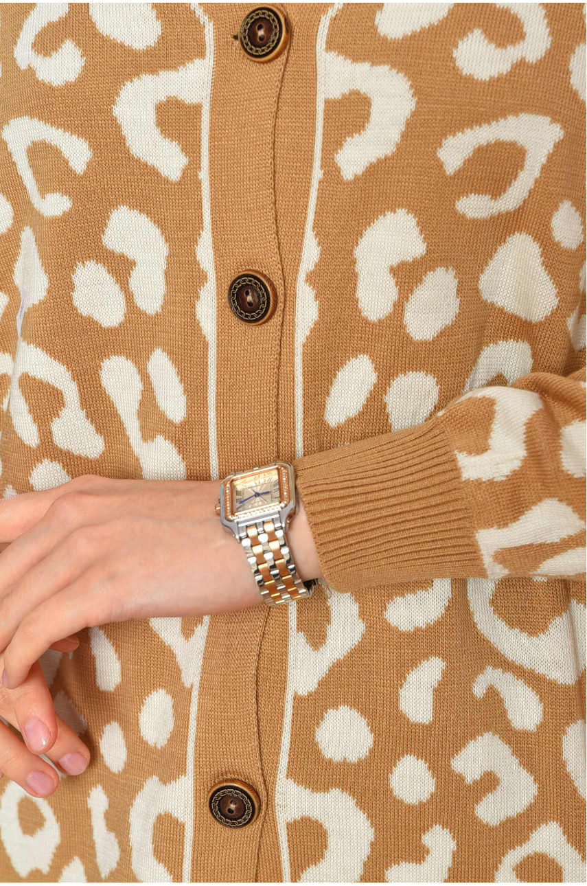 Кардиган жіночий бежевого кольору з принтом 2568 199622 Кардиган жіночий бежевого кольору з принтом 2568 199622