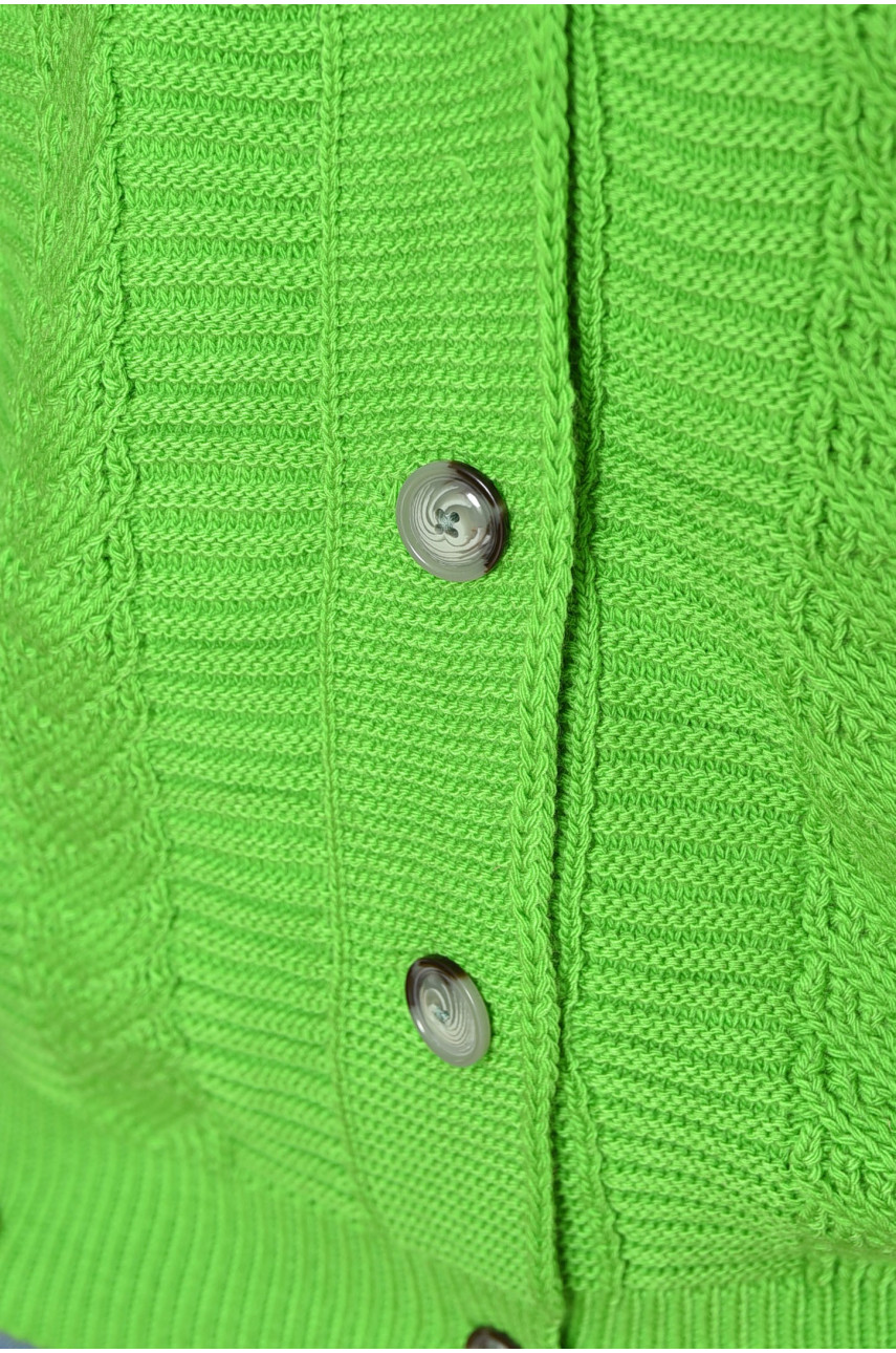 Кардиган женский однотонный зеленого цвета 1200 199647 Кардиган женский однотонный зеленого цвета 1200 199647