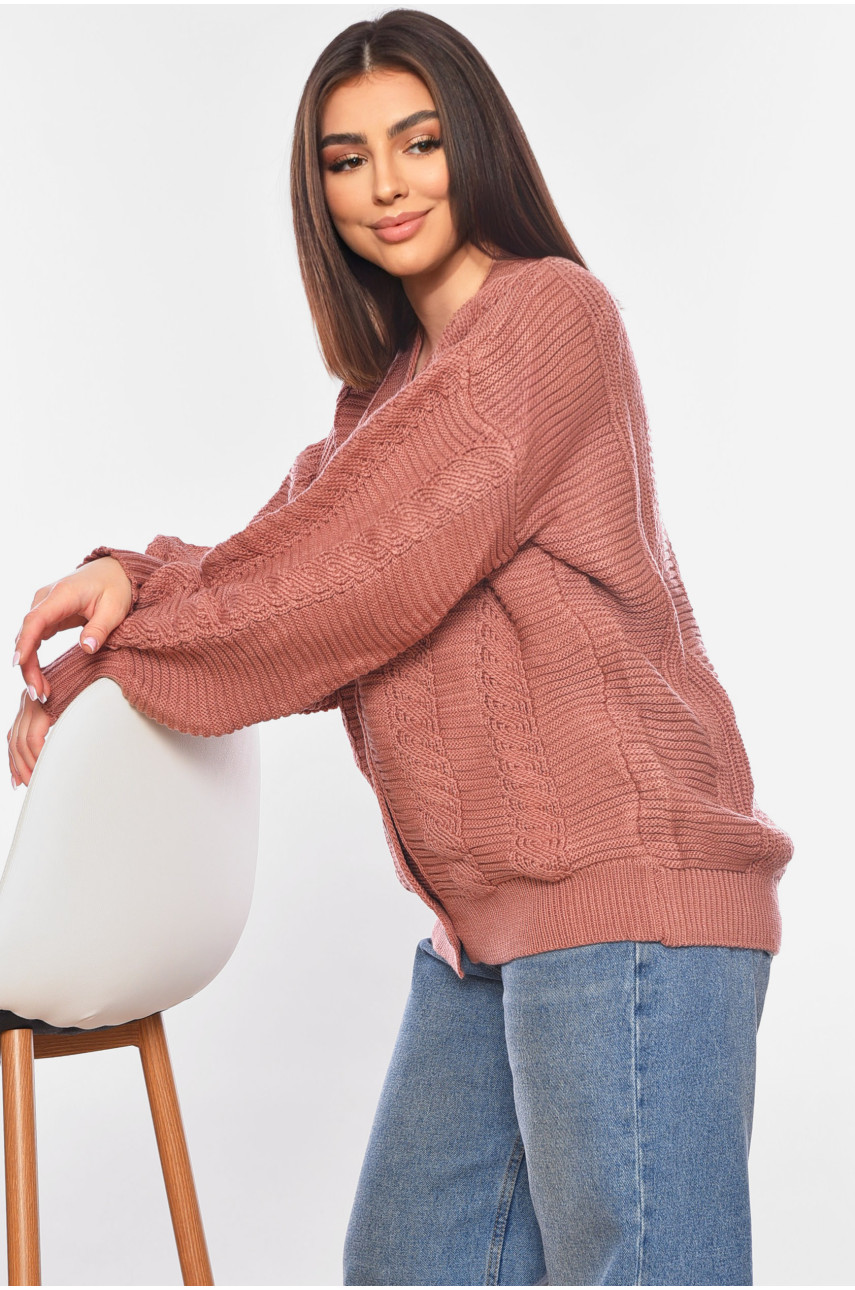 Жіночий кардиган однотонний темно-рожевого кольору 1200 199648