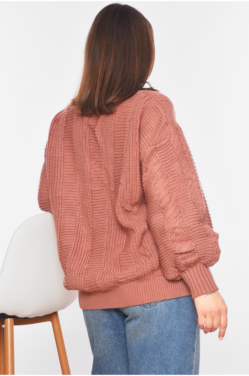 Жіночий кардиган однотонний темно-рожевого кольору 1200 199648
