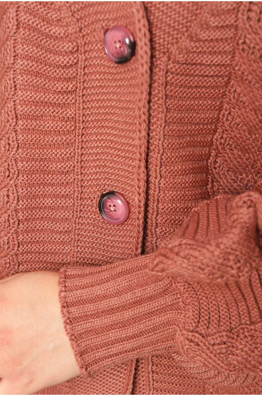 Жіночий кардиган однотонний темно-рожевого кольору 1200 199648