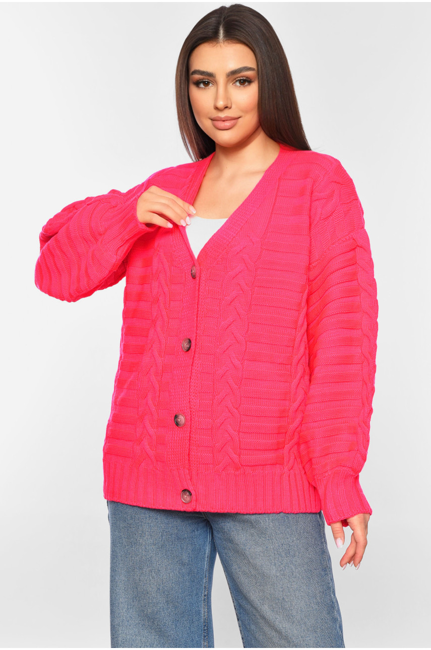 Кардиган женский однотонный розового цвета 1199 199649