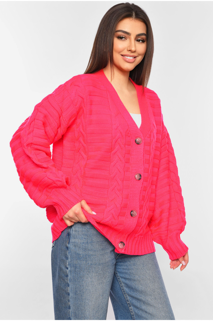 Кардиган женский однотонный розового цвета 1199 199649