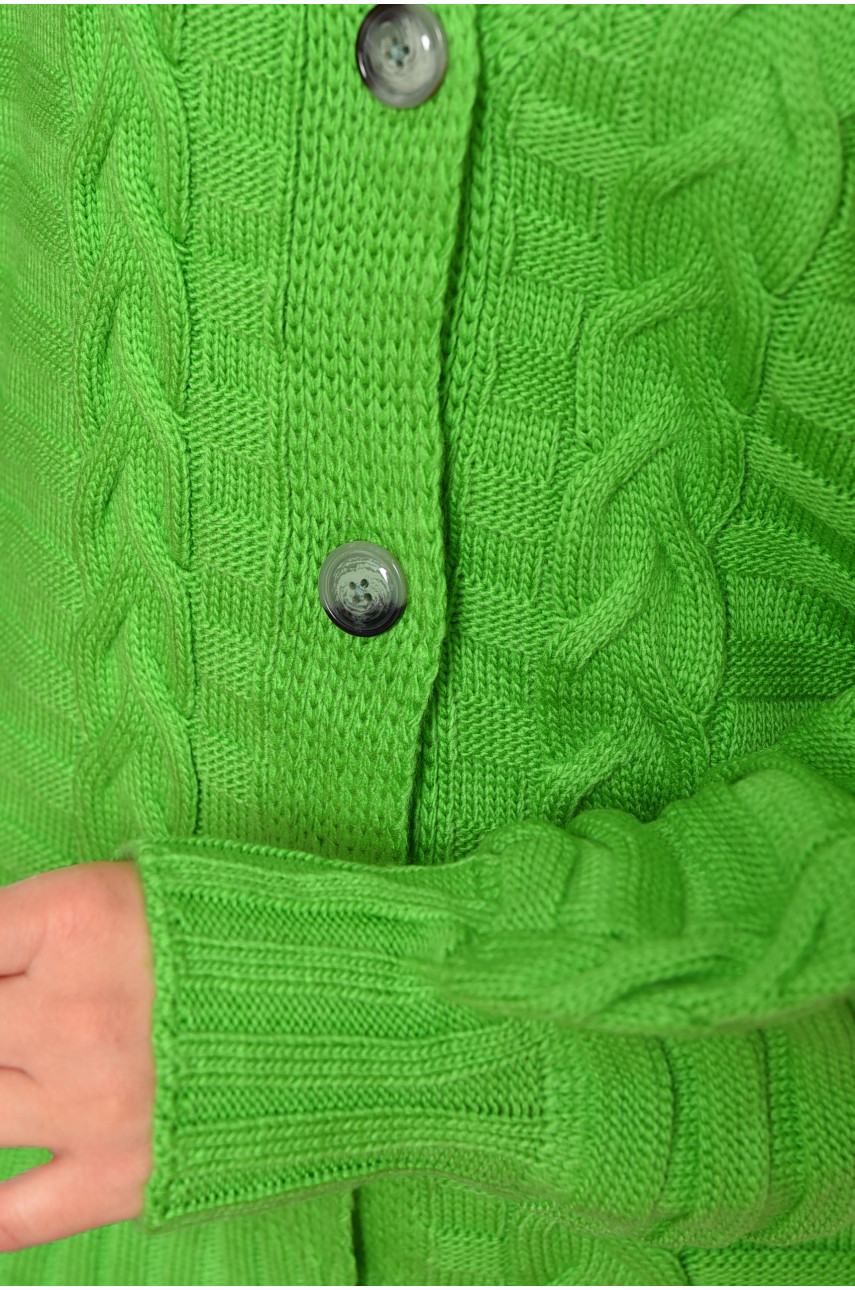 Жіночий кардиган однотонний зеленого кольору 1199 199650 Жіночий кардиган однотонний зеленого кольору 1199 199650