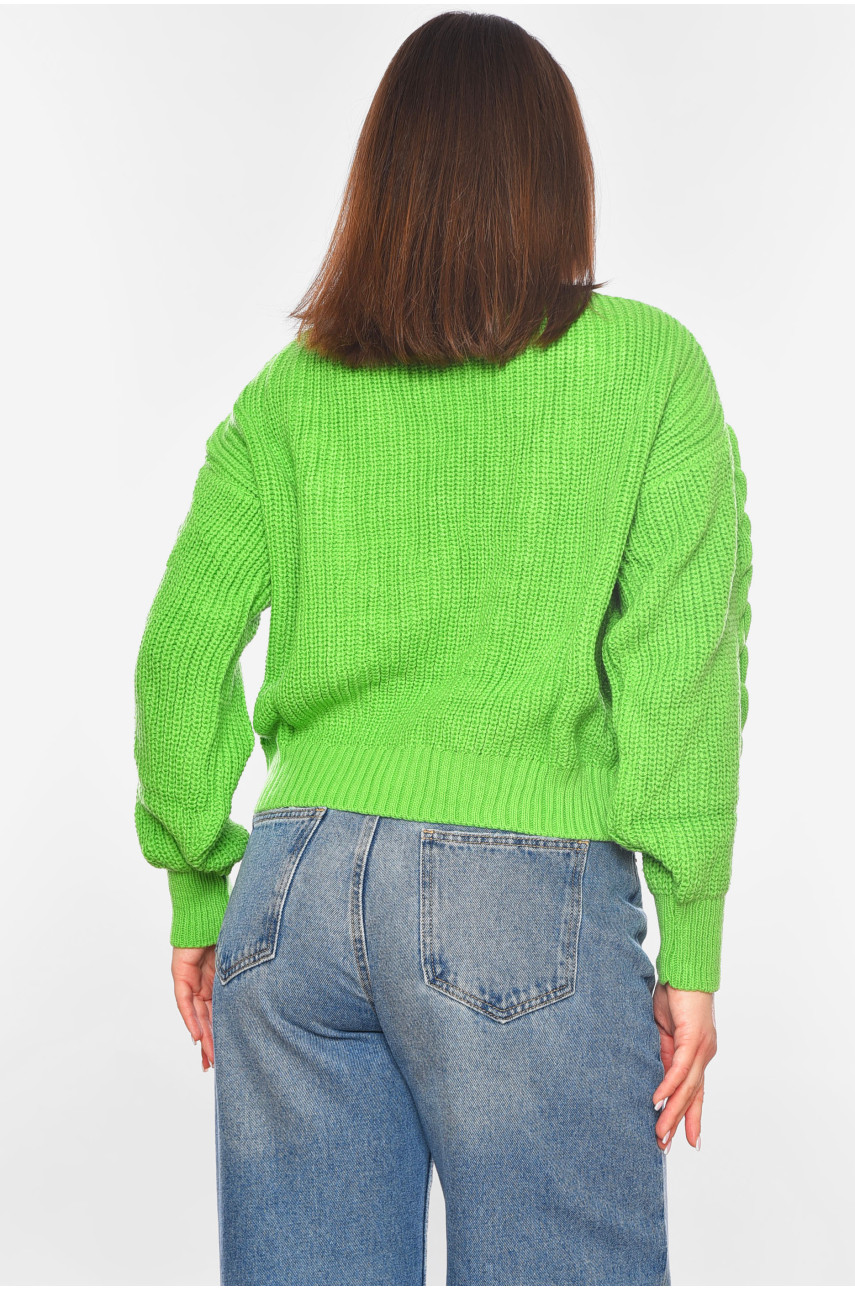 Жіночий кардиган однотонний зеленого кольору 1219 199653 Жіночий кардиган однотонний зеленого кольору 1219 199653