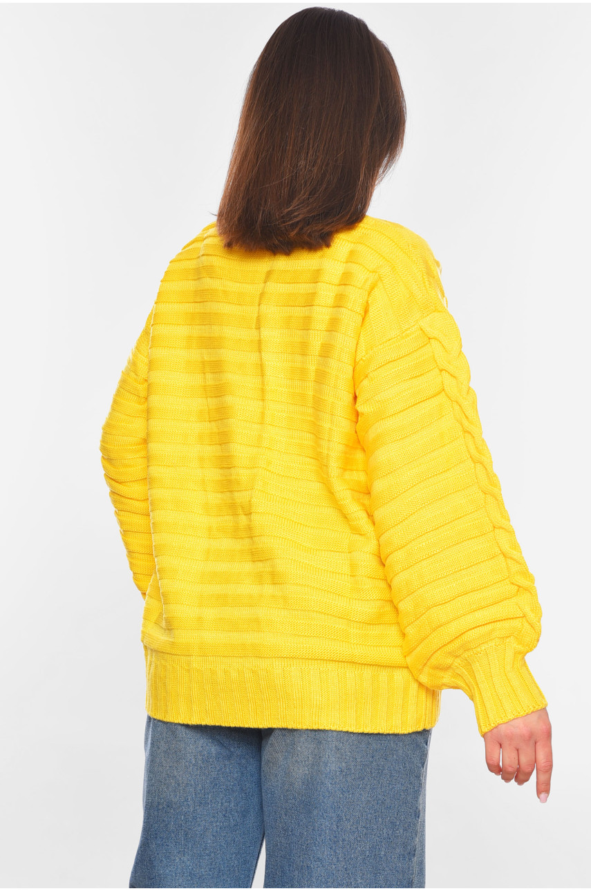 Жіночий кардиган однотонний жовтого кольору 1199 199657 Жіночий кардиган однотонний жовтого кольору 1199 199657