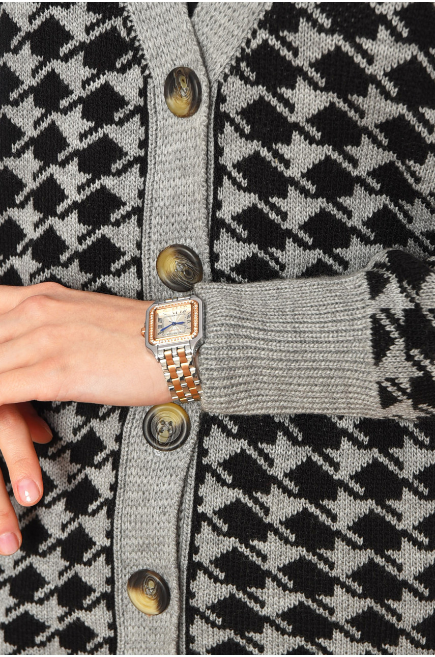 Кардиган жіночий сірого кольору з принтом 2450 199680 Кардиган жіночий сірого кольору з принтом 2450 199680