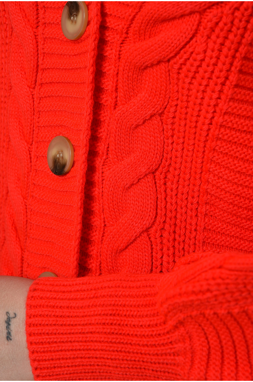 Кардиган жіночий однотонний помаранчевого кольору 6007 199681