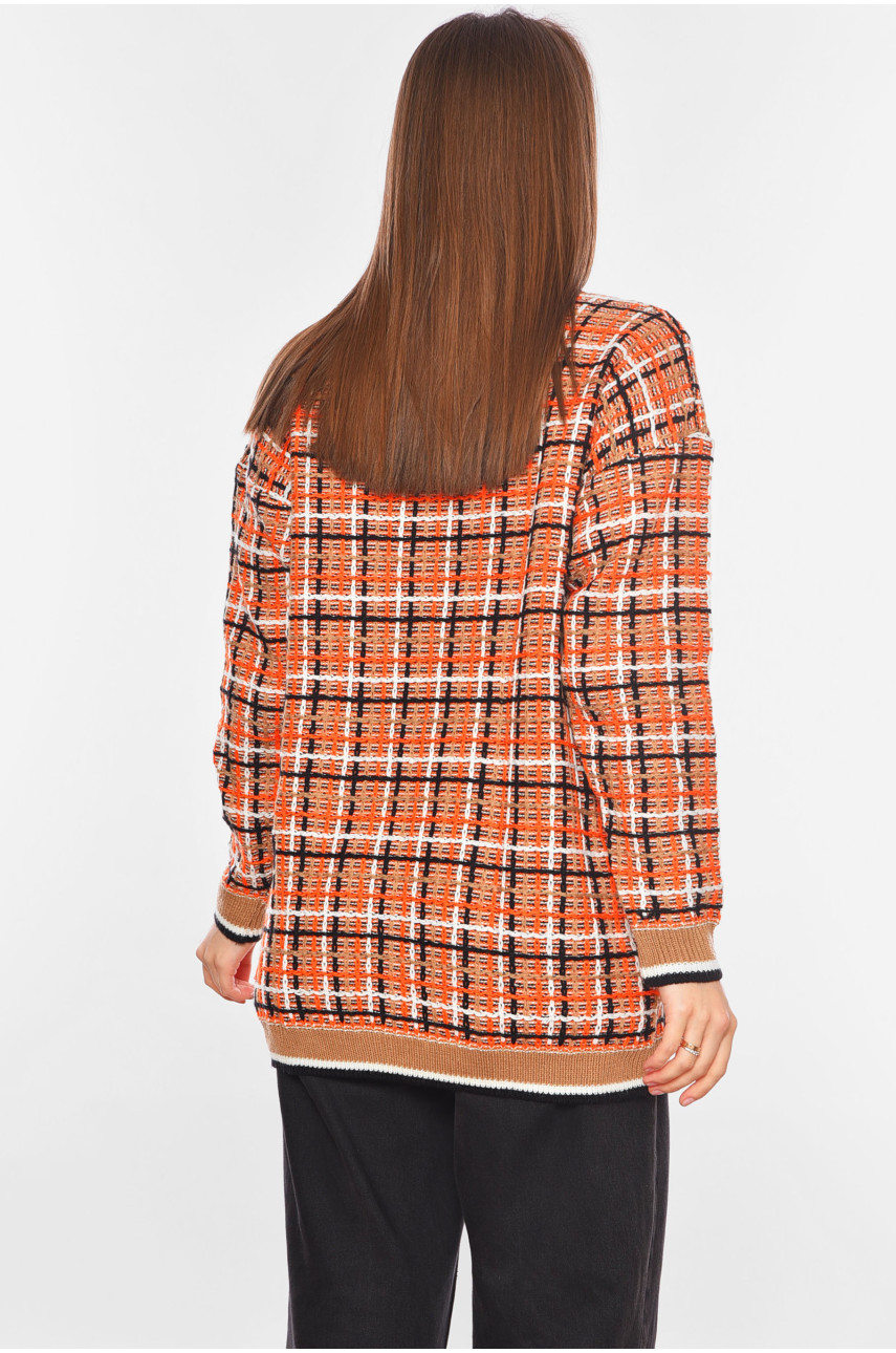 Кардиган женский бежевого цвета с принтом 6005 199682