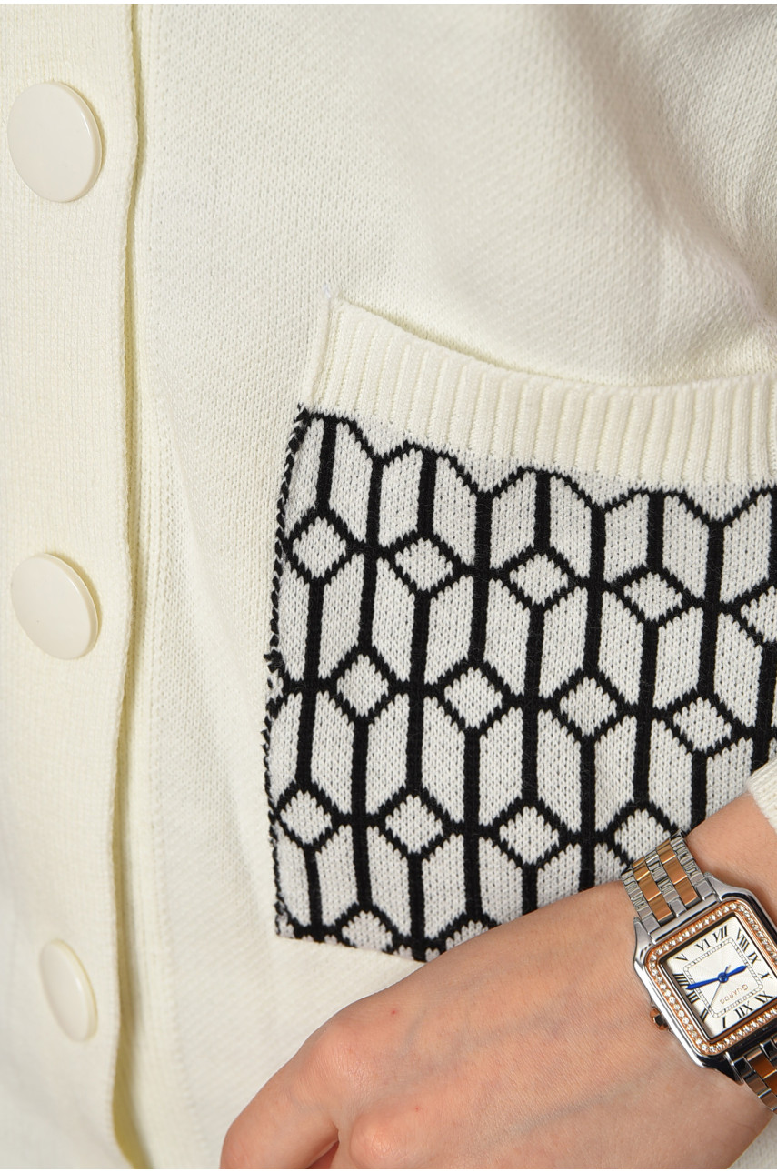 Кардиган жіночий білого кольору з принтом 7023 199685