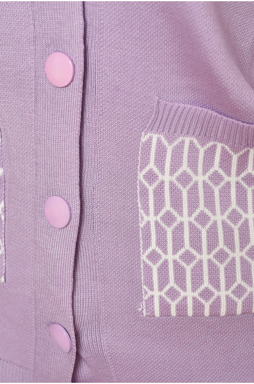 Кардиган женский сиреневого цвета с принтом 7023 199687