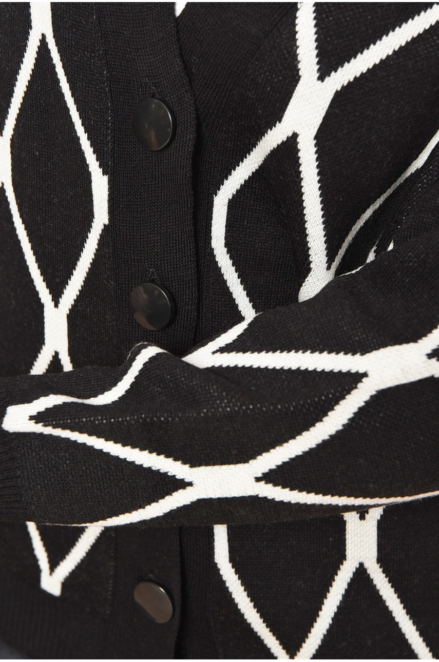 Кардиган женский черного цвета с принтом 0017 199698