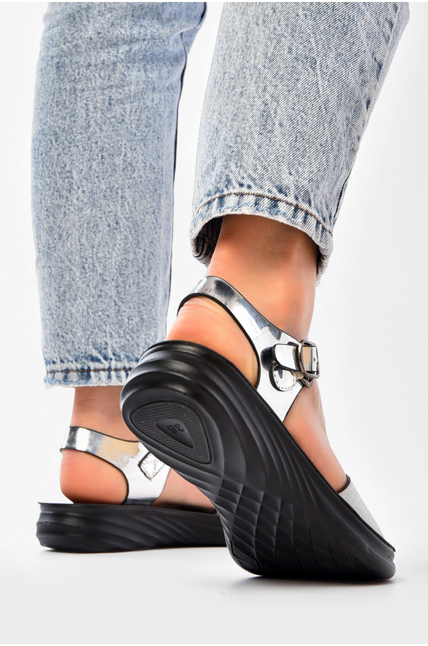 Босоножки женские серебристого цвета 7803-5 199805