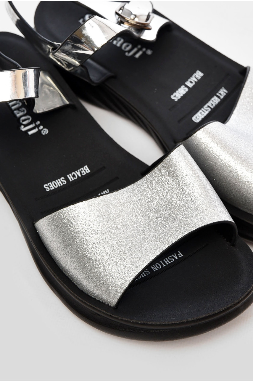 Босоножки женские серебристого цвета 7803-5 199805