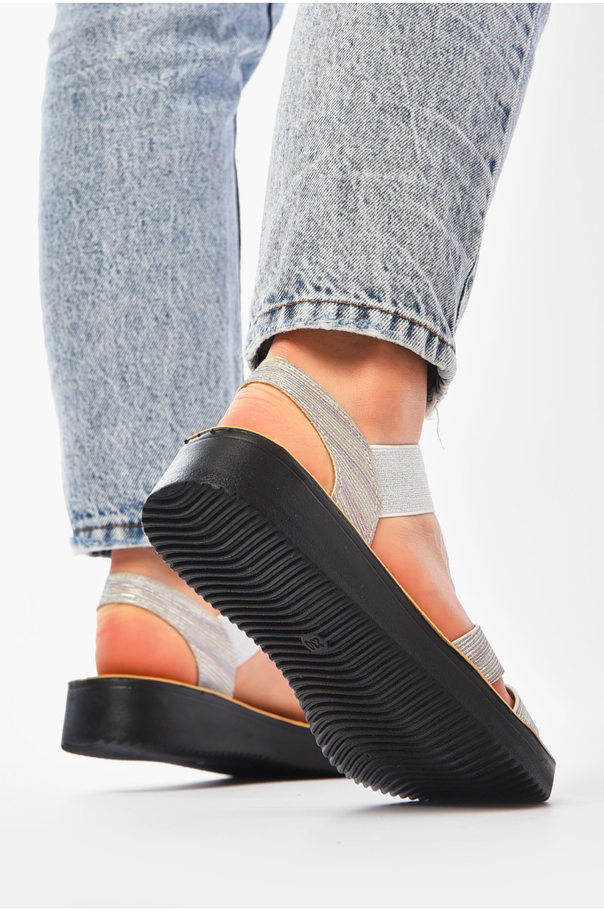 Босоножки женские серебристого цвета 2702-5 199807