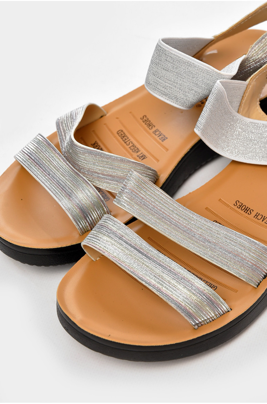 Босоножки женские серебристого цвета 2702-5 199807