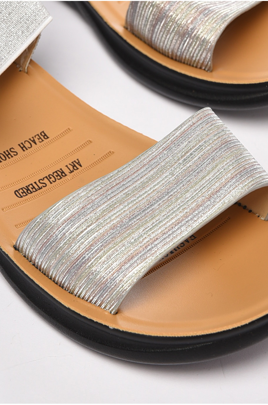 Босоніжки жіночі сріблястого кольору 701-5 199808