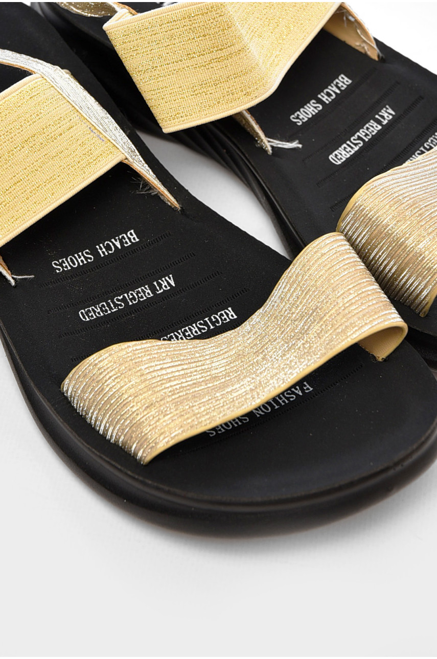 Босоножки женские золотистого цвета 728-6 199811