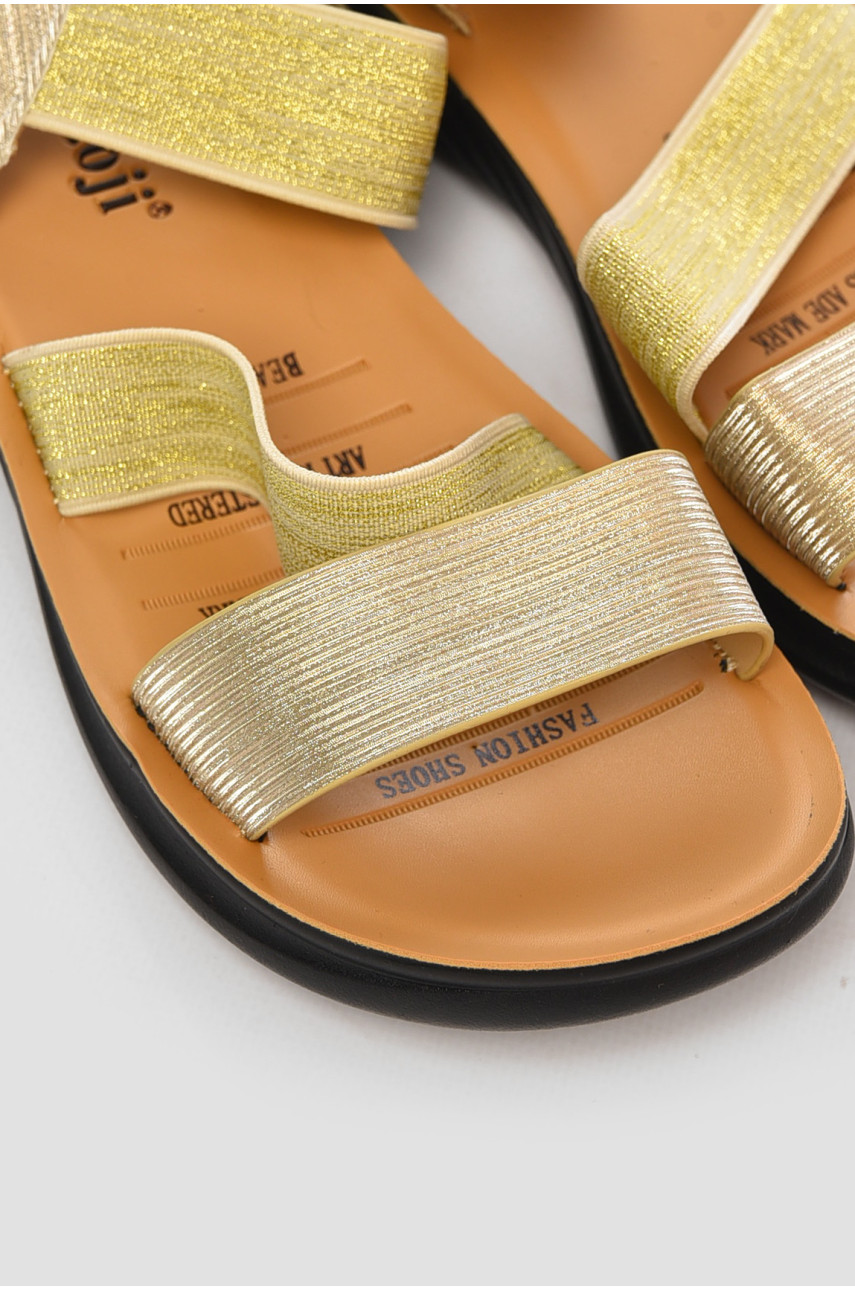 Босоножки женские золотистого цвета 703-6 199812