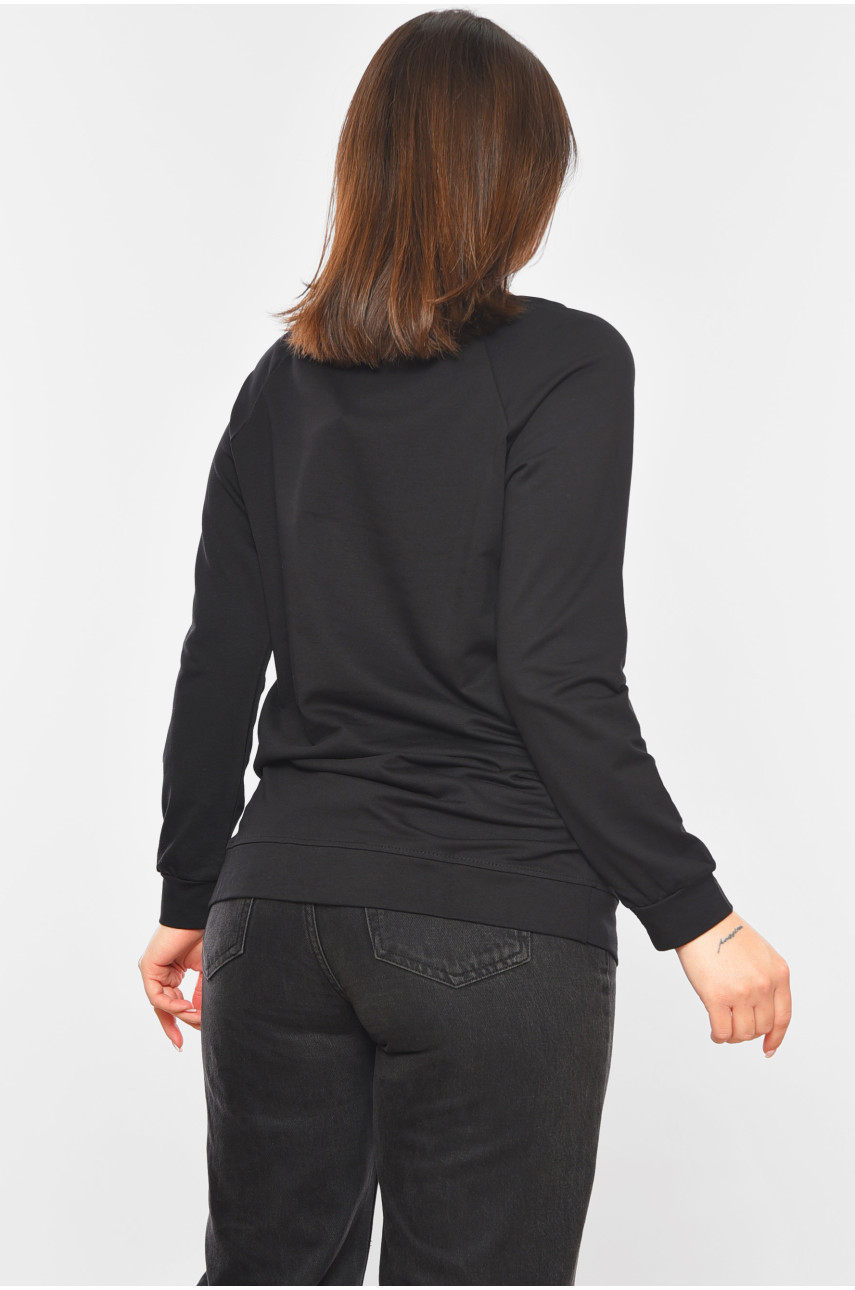 Свитшот женский черного цвета с принтом 214 199831 Свитшот женский черного цвета с принтом 214 199831