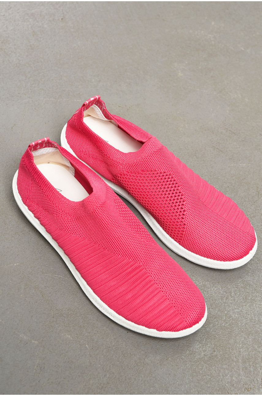 Мокасины женские розового цвета текстиль 17 199836