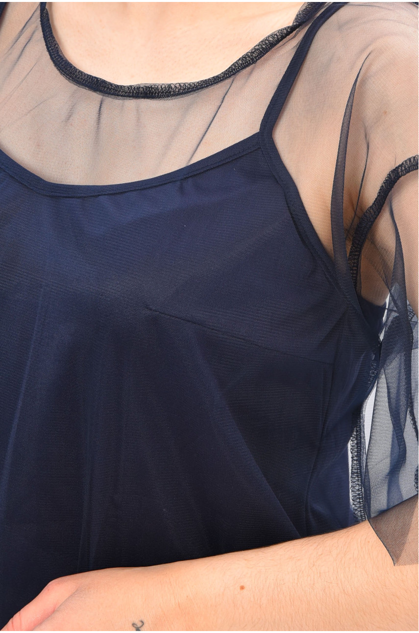 Сукня жіноча напівботальна темно-синього кольору 199838