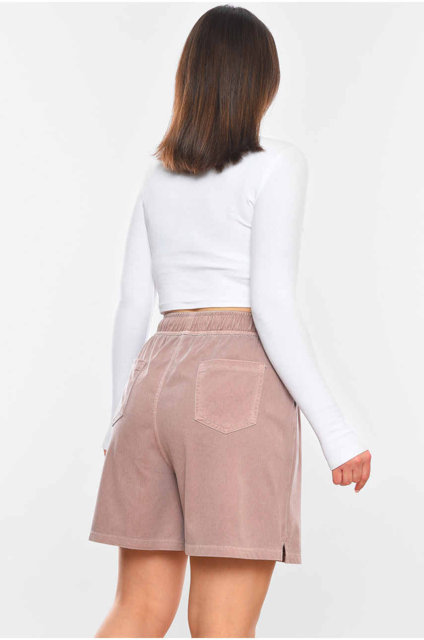 Шорты женские однотонные пудрового цвета 460-1 199850