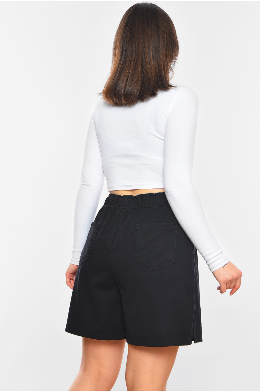 Шорти жіночі однотонні чорного кольору 460-1 199853