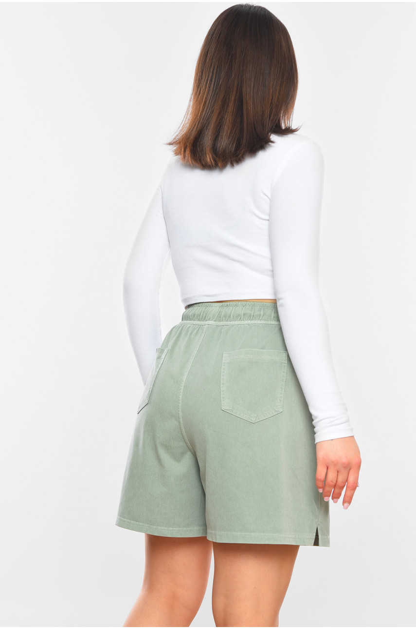 Шорты женские однотонные мятного цвета 460-1 199854