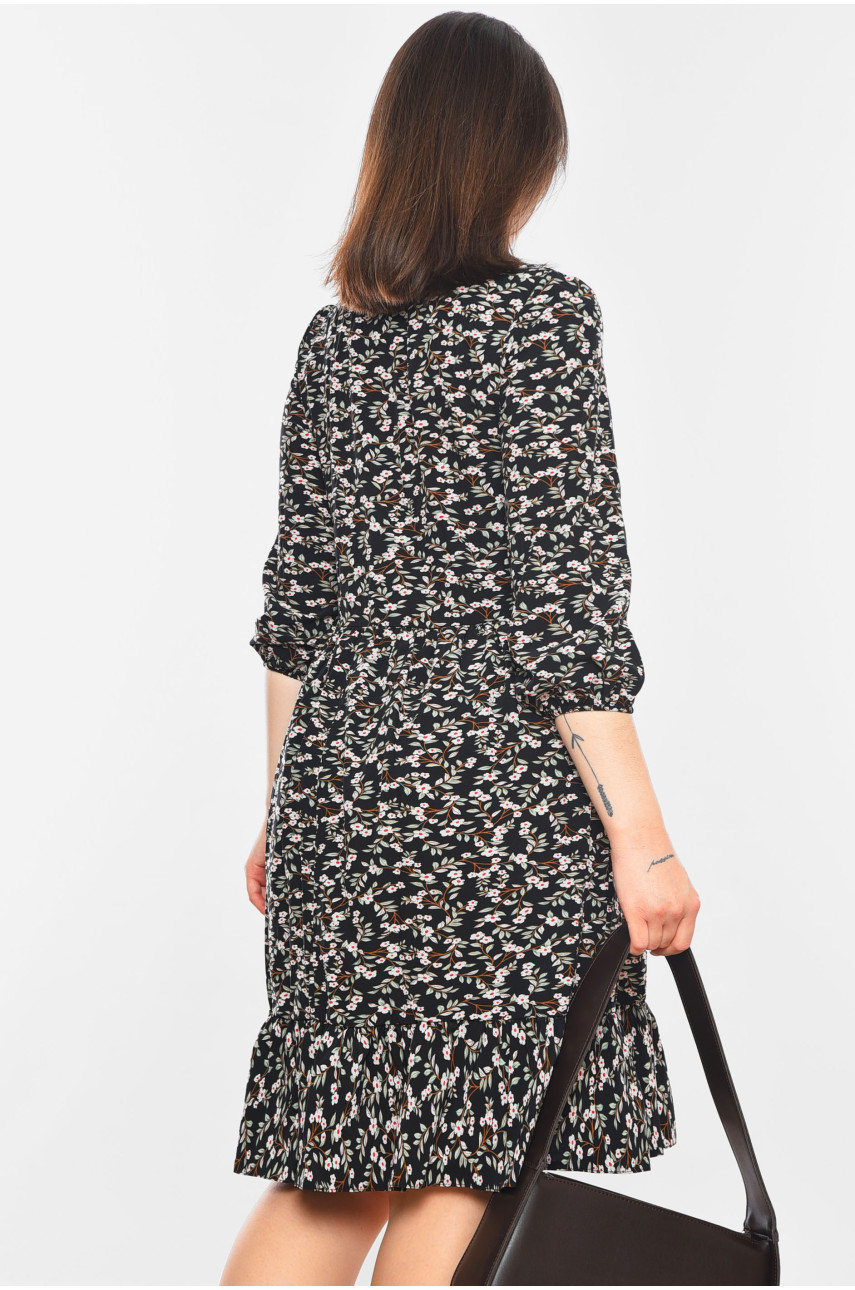 Платье женское черного цвета с принтом 947 199856