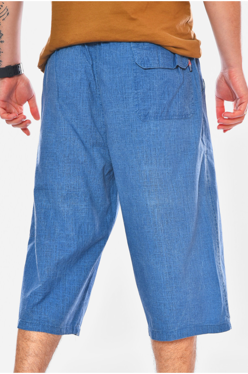 Бриджи мужские полубатальные голубого цвета 199890 Бриджи мужские полубатальные голубого цвета 199890