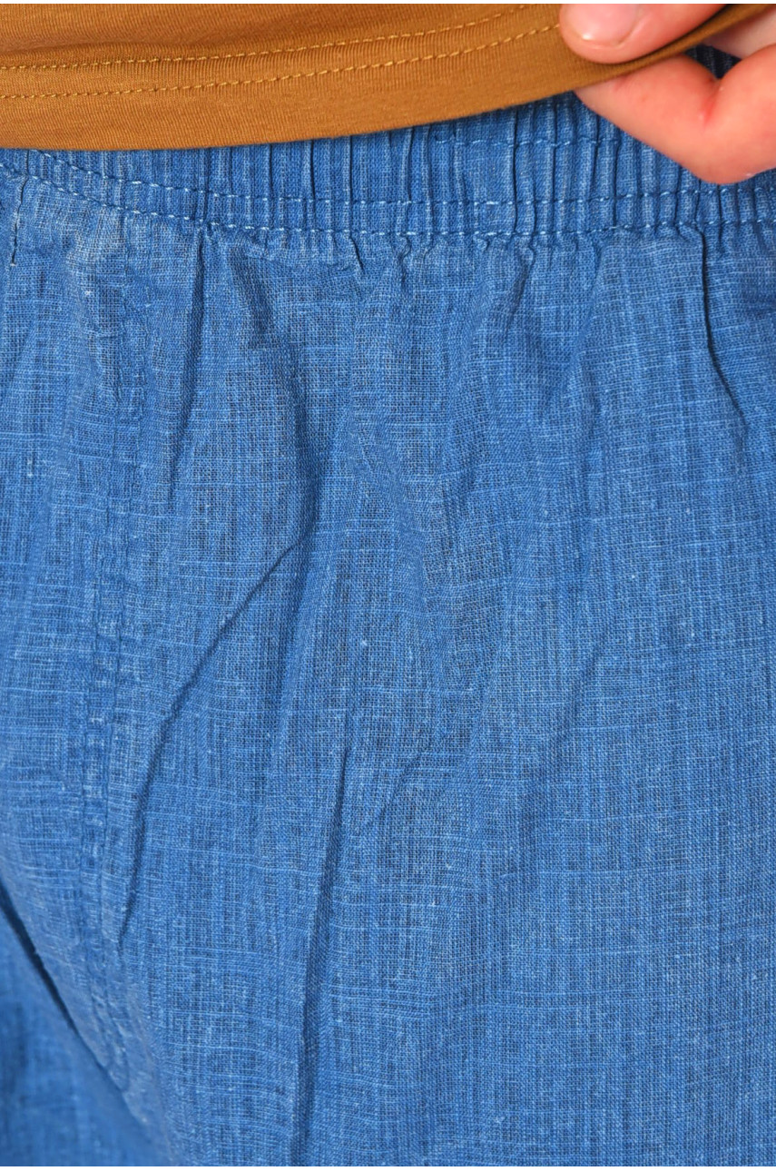 Бриджи мужские полубатальные голубого цвета 199890 Бриджи мужские полубатальные голубого цвета 199890